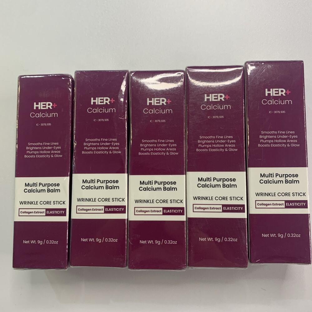 NEW! 5x Her+ Calcium Multi-Purpose Balm Wrinkle Stick K-Beauty Exp 2/29